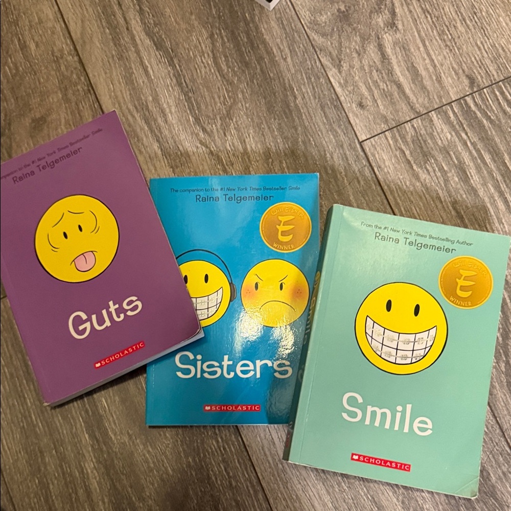 Graphic Novels Trio - “GUTS” “SISTERS” “SMILE” by Raina Telgemeier